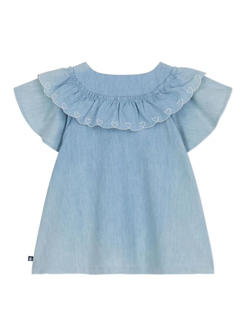 Petit Bateau Children's plain short-sleeved cotton blouse